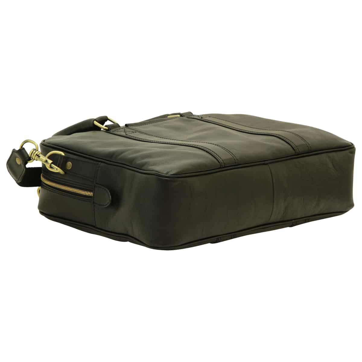 Soft Calfskin Leather Briefcase - Black-1
