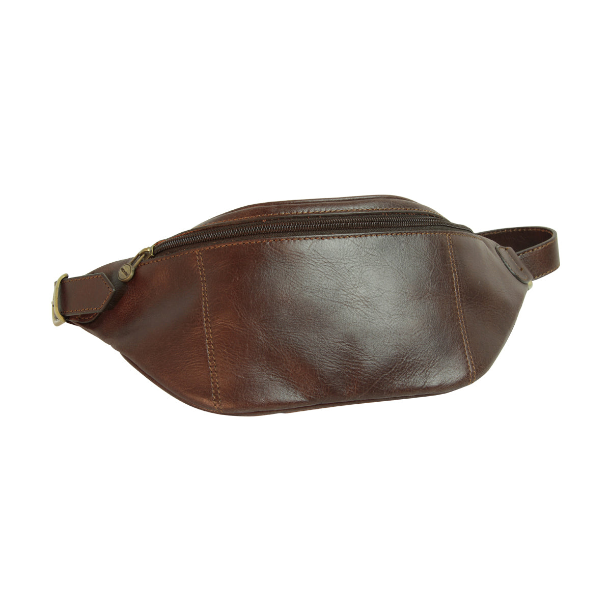 Leather belt pack - dark brown-0