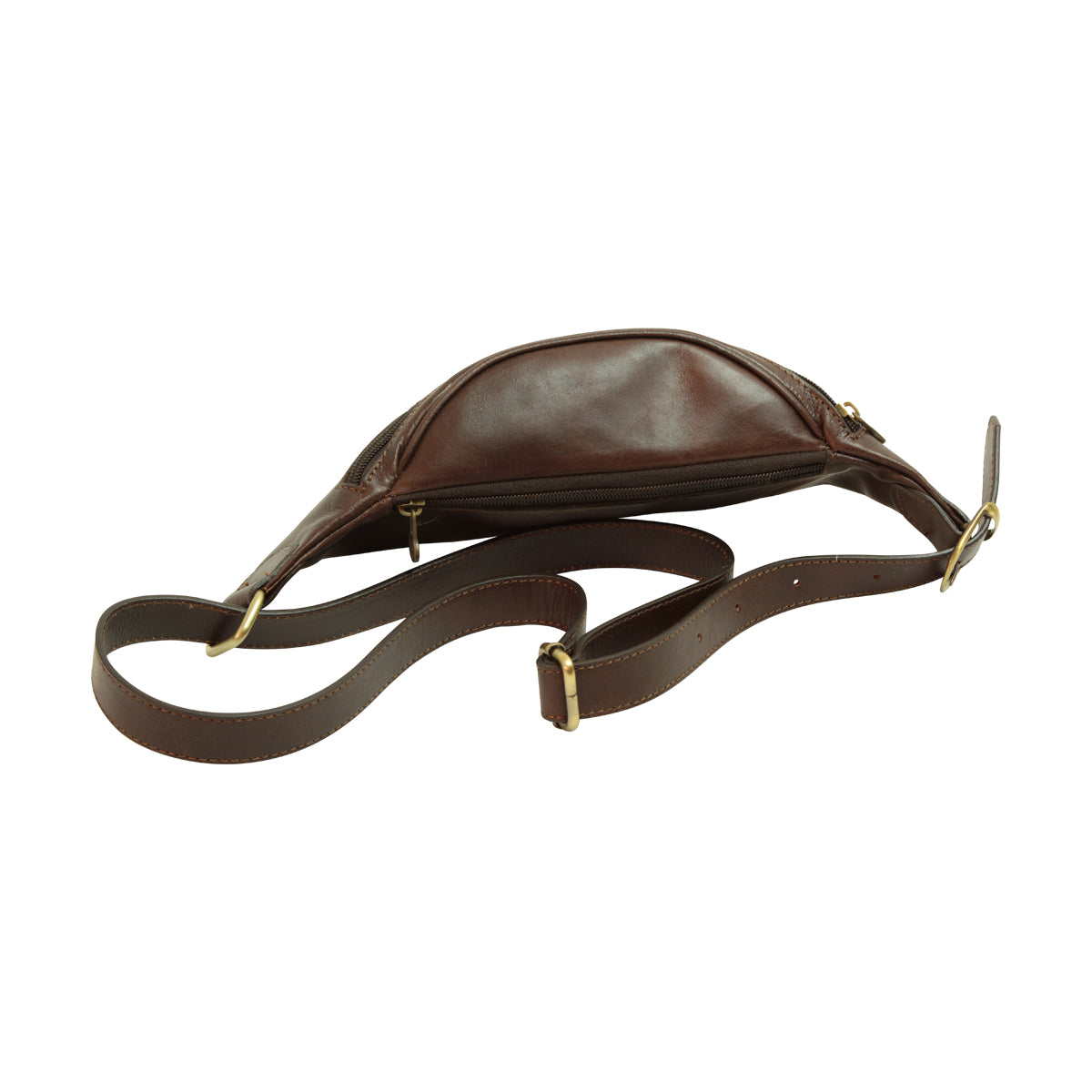 Leather belt pack - dark brown-1