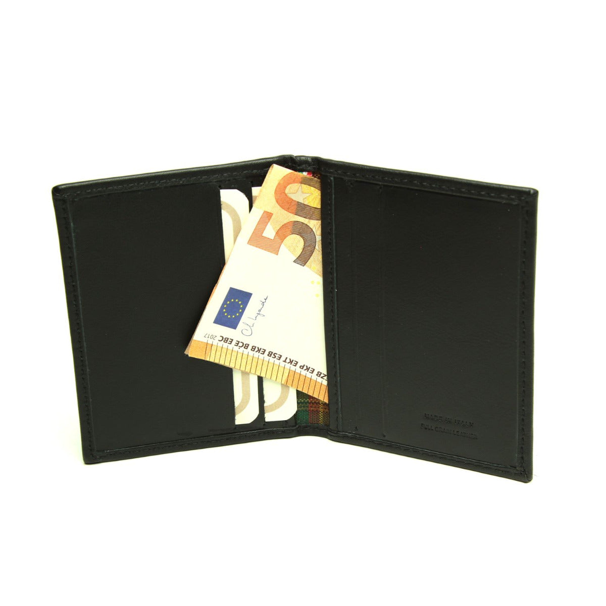 Leather card holder - black-1